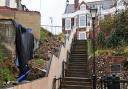 The White Lion steps after initial work was done to make them safe following a landslip in 2012
