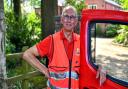 Postman Peter Curgenven, who is returning from his rural round near King's Lynn