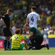 Josh Sargent depated in the closing stages of Norwich City's 0-0 semi-final first leg draw against Leeds