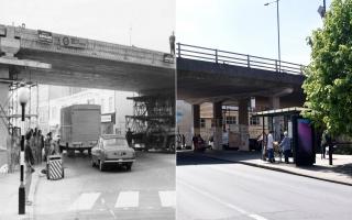 The construction of the Magdalen Street flyover began in January 1971