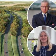 A call has been made for Norfolk County Council to ask Michael Gove (inset) to call-in the Norwich Western Link scheme. Inset bottom: Kay Mason Billig