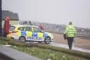 Police cordoned off part of Felixstowe beach after the body of a man was found in the sea near the pier. Picture: GREGG BROWN