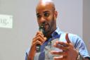 Former Norwich City player Leon McKenzie talks about his life with depression during the Norfolk Mind event at the Forum.Photo Simon Finlay