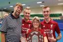 Potters Shield winners Owen, Lewis and Claire Cranston, who retained the title in memory of Rob Cranston. Picture: Teresa Goldsmith