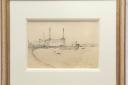 Tanker at Greenwich, by L S Lowry, sold for 14,500