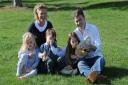 Fiona Siddall with her  husband Toby and their three children Flo, Lola and Billy.  Picture: SARAH LUCY BROWN