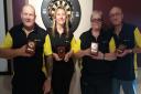 From left, Hamish Varnon, Steph Mudd, Jan Butters and Donny Forder. Picture: Norfolk Darts