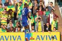 Jeff Schlupp of Leicester City celebrates scoring his sides 2nd goal during the Barclays Premier League match at Carrow Road, NorwichPicture by Paul Chesterton/Focus Images Ltd +44 7904 64026703/10/2015