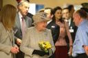 The Queen was introduced to staff and hospital volunteers. Picture: Ian Burt