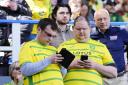 Norwich City fans during the Canaries' 1-0 Championship loss to Birmingham City