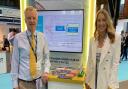 Paige Fox from Virginia Beach and UK-based Charles Macdowell at Global Offshore Wind in Manchester, June 2022