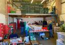 Volunteers at the Mid Norfolk Foodbank warehouse in Dereham