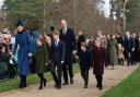 (Left to right) the Princess of Wales, Princess Charlotte, Prince George, the Prince of Wales, Prince Louis and Mia Tindall attending the Christmas Day morning church service at St Mary Magdalene Church in Sandringham