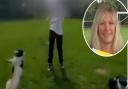 Hayley Pattrick, of Lakenham-based Norfolk Greyhound Rescue, inset, thinks a girl caught on video swinging her dog around by its collar has been let off lightly