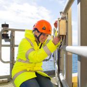 ORE Catapult engineer Lorna Bennet working at the Levenmouth Demonstration Turbine