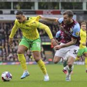 Adam Idah was a second half substitute in Norwich City's 3-0 Championship defeat to Burnley