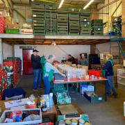 Volunteers at the Mid Norfolk Foodbank warehouse in Dereham