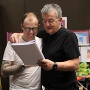 Joe Tracini (left) returns to the stage, with Richard Gauntlett (right) taking a break from performing as the dame Picture: Sarah Rigby