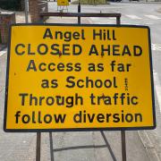 A typo on an Angel Road closure sign has sparked amusement for city folk
