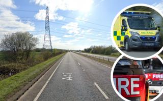 A major crash blocked the A47 between King's Lynn and Wisbech this afternoon