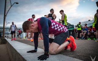 Mark Armstrong attempts to get his breath back after the Yarmouth 5M race last week