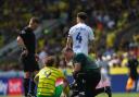 Josh Sargent depated in the closing stages of Norwich City's 0-0 semi-final first leg draw against Leeds