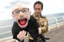Start of Cromer Pier', Summer Seaside Speacial 2011. Steve Hewlett with his puppet Arthur.