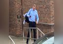 Jack Hort leaving Norwich Crown Court after admitting a class A drugs offence
