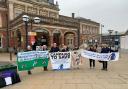 Members of the Campaign to Save Mental Health Services in Norfolk and Suffolk at Norwich station