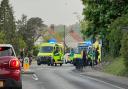A crash in Hoveton saw a biker taken to hospital