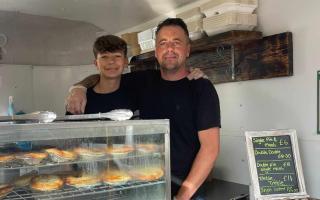 Marley's Pie & Mash owner Tony Cattano with his son