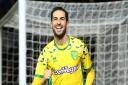 Mario Vrancic runs to the Norwich fans after making it 3-0 at Elland Road in 2019