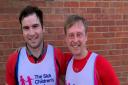 Mike Timm (left) and Richard Stainthorpe (right) are running the Cambridge half marathon on Sunday, March 6. They will be joined by Richard’s brother Matt, raising money for The Sick Children's Trust