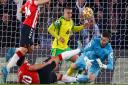 Che Adams fired Southampton in front in a 2-0 Premier League win over Norwich City