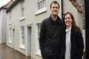 Chef Greg Anderson and his partner Rebecca Williams outside Meadowsweet in Holt