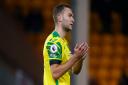 Ben Gibson thanks the Norwich fans after defeat to Aston Villa