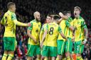 Wild celebrations from the Norwich players after Grant Hanley's header claims the lead against Southampton