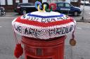 Hometown support for Charley Davison with the colourful red, white and blue arrangement on the post box in Norwich Road, Lowestoft.