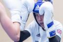 Charley Davison in sparring for Team GB.