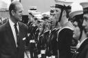 The Duke of Edinburgh inspects Great Yarmouth Sea Cadet Unit during a visit in 1979. Dated: June 1979.