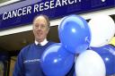 Dr Ian Gibson opening a new Cancer Research UK shop on London Street in Norwich in 2002