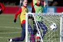 England's James Maddison (left) and Dominic Solanke (right) during an U21 training session at St George's Park, Burton on Wednesday. Picture: Nick Potts/PA Wire