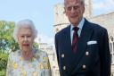 Queen Elizabeth II and the Duke of Edinburgh picturedin the quadrangle of Windsor Castle ahead of his 99th birthday on June 10. The Queen is wearing an Angela Kelly dress with the Cullinan V diamond brooch. The Duke is wearing a Household Division tie.