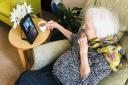 97-year-old Moira Coulson, pictured, had been delighted to use the device for a teatime catch-up with her daughter Rosemary. Picture: Kingsley Healthcare
