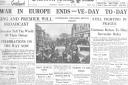 The EDP of May 8, 1945, reported the end of the war in Europe  Picture: Archant