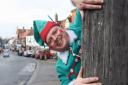 Delivery elf, Philip Doyle, dressed as an elf every day in December to raise money on his delivery rounds around Norfolk for the Leah Wilby Foundation, pictured in Wymondham. Picture: DENISE BRADLEY