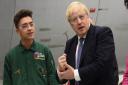 Prime minister Boris Johnson visits the Aviation Academy in Norwich. Picture: DENISE BRADLEY