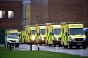 Ambulances queuing at the Norfolk and Norwich University Hospital A&E department. Picture: ANTONY KELLY