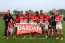 Dardanites pose with the men's open trophy after an exciting day's rugby sevens at Scottow Picture: RICHARD POLLEY