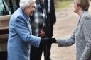 The Queen arrives at West Newton Village Hall, where she made her appeal over Brexit  Picture: Sonya Duncan